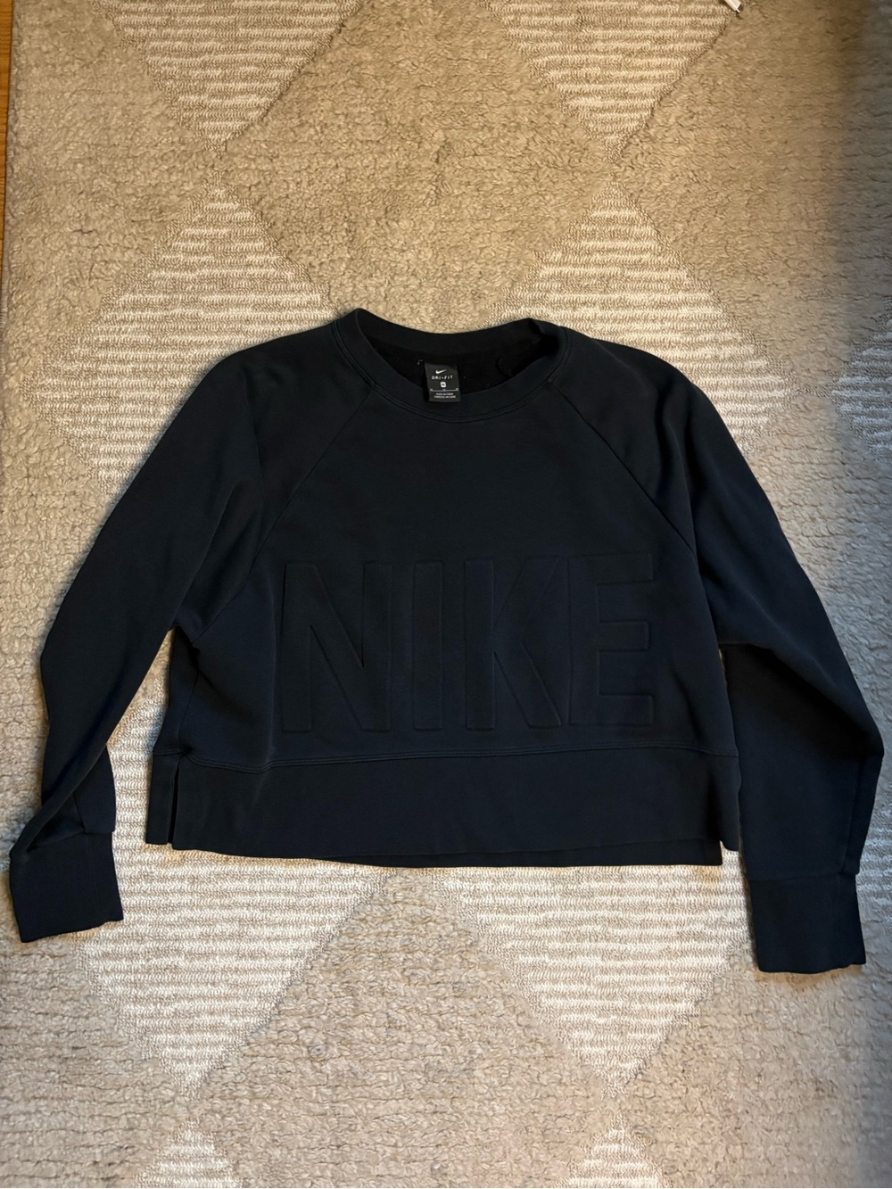 Nike Black Embossed Logo Pullover Sweatshirt
